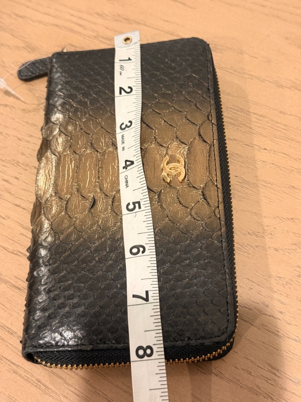 Black Python Zip Wallet - Black - Picture 8 of 9